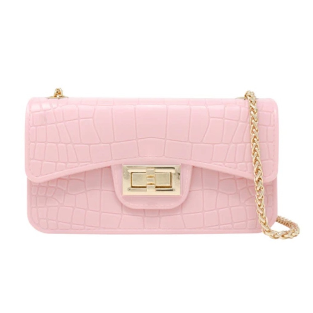 Zomi Gems Classic Jelly Crocodile Bag in Pink